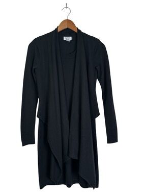 Kenar Women’s XS Black Extrafine Merino Wool Front Drape Panels Sweater Dress